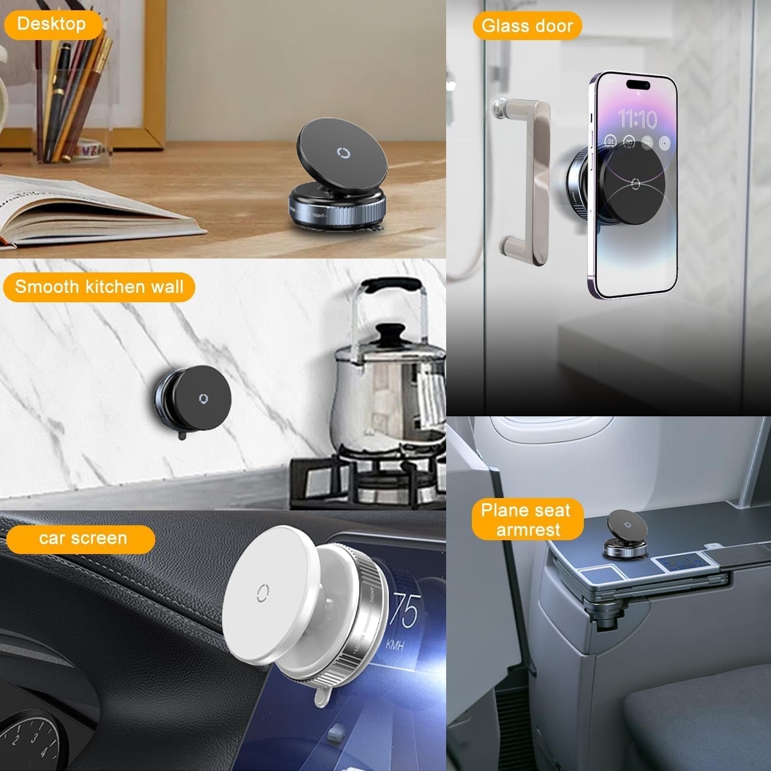 Magnetic Vacuum Car Phone Holder | حامل هاتف مغناطيسي للسيارة بتقنية الشفط
